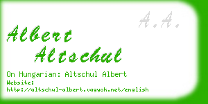 albert altschul business card